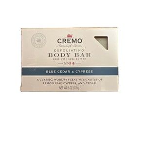 Cremo Exfoliating Body Bar With Shea Butter - Blue Cedar & Cypress - 6 ounce